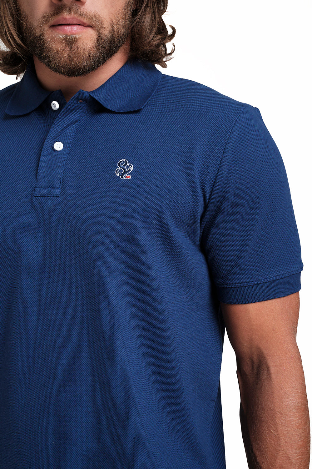 Polo plain Sky Blue T-shirts with Front Embroidery, Solid pique fabric