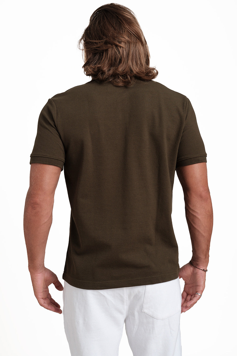 Polo plain Green T-shirts with Front Embroidery, Solid pique fabric