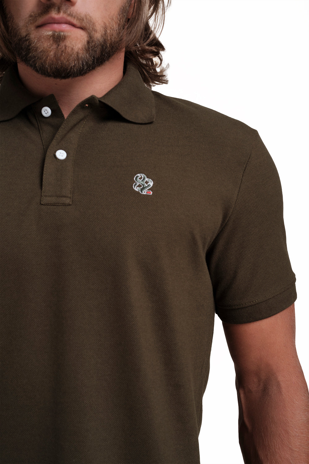 Polo plain Green T-shirts with Front Embroidery, Solid pique fabric