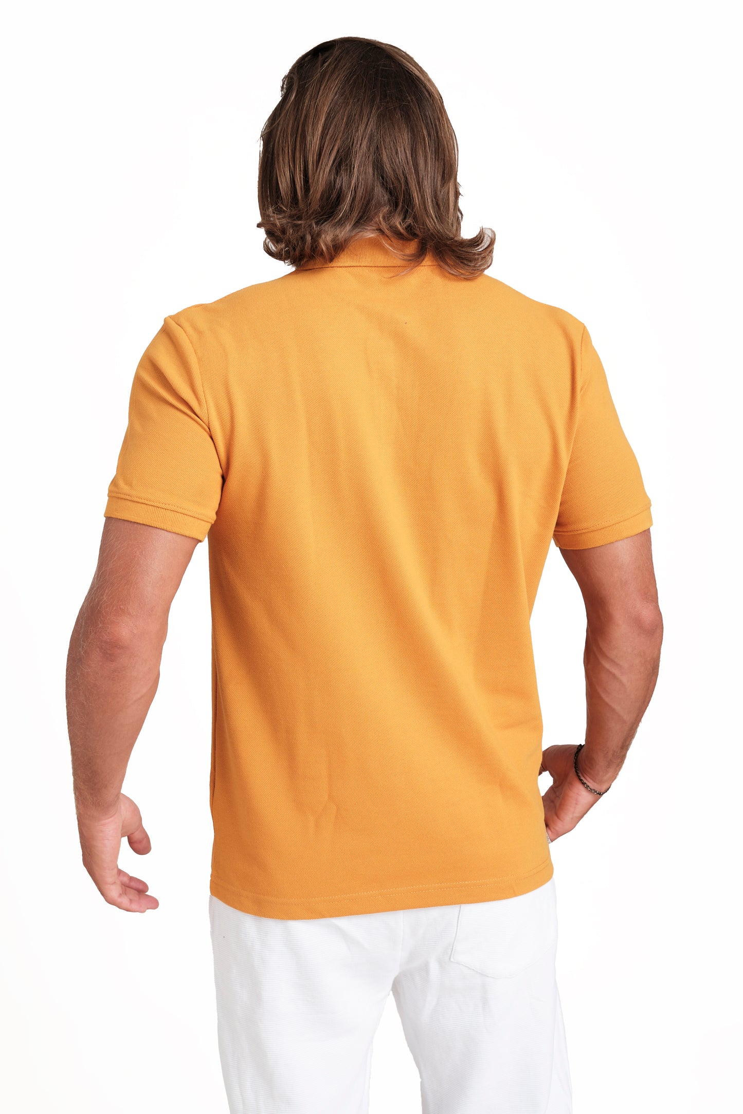 Polo plain Gold T-shirts with Front Embroidery, Solid pique fabric