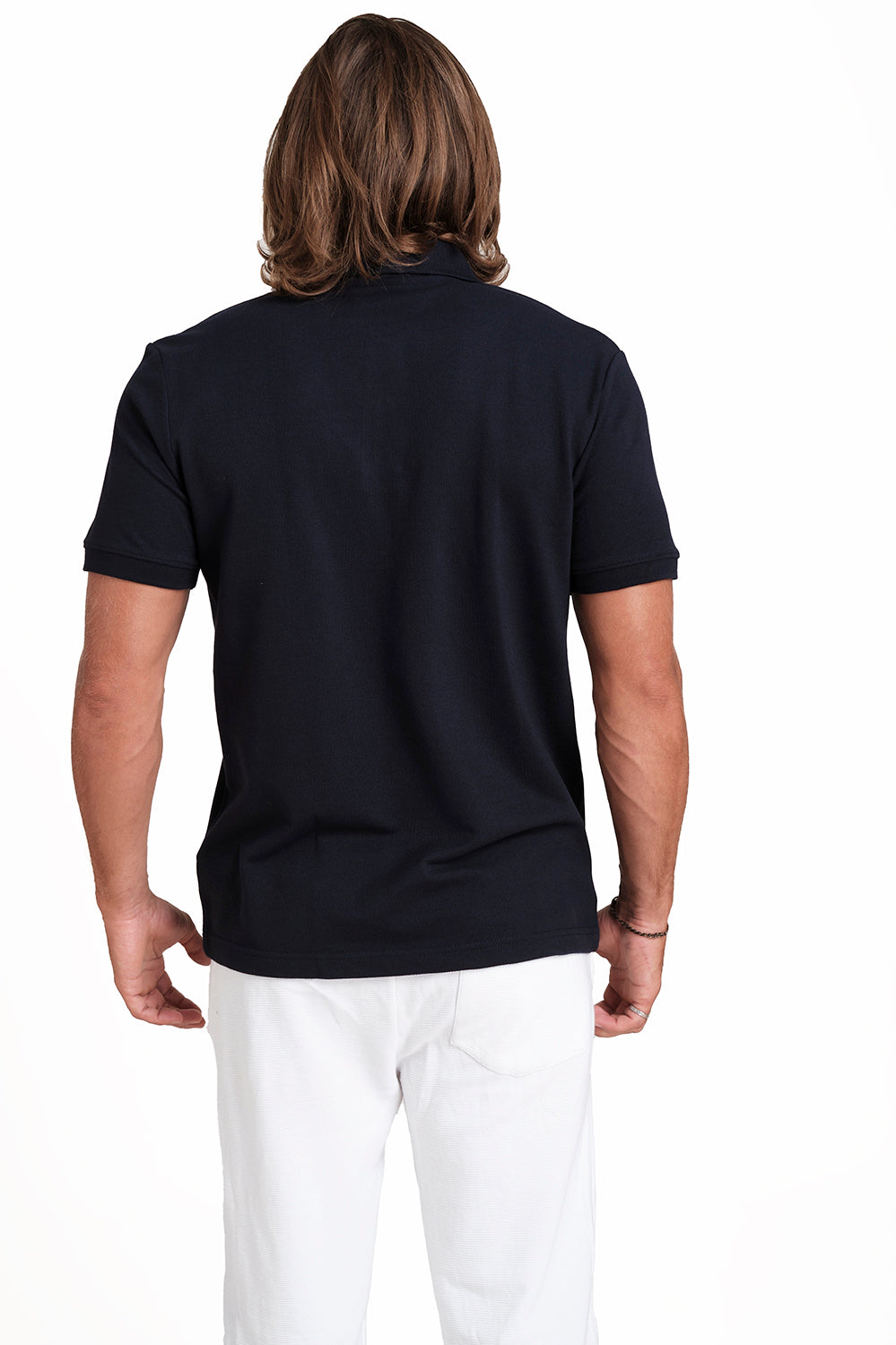 Polo plain Navy T-shirts with Front Embroidery, Solid pique fabric