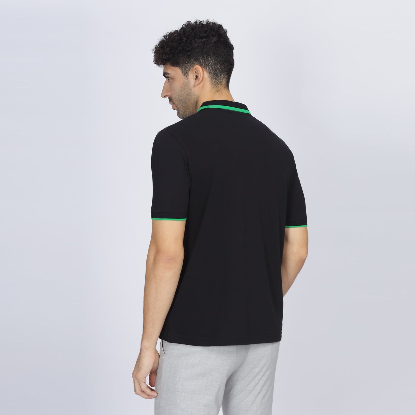 Mens Collar Tshirt - Signature Font Logo Print