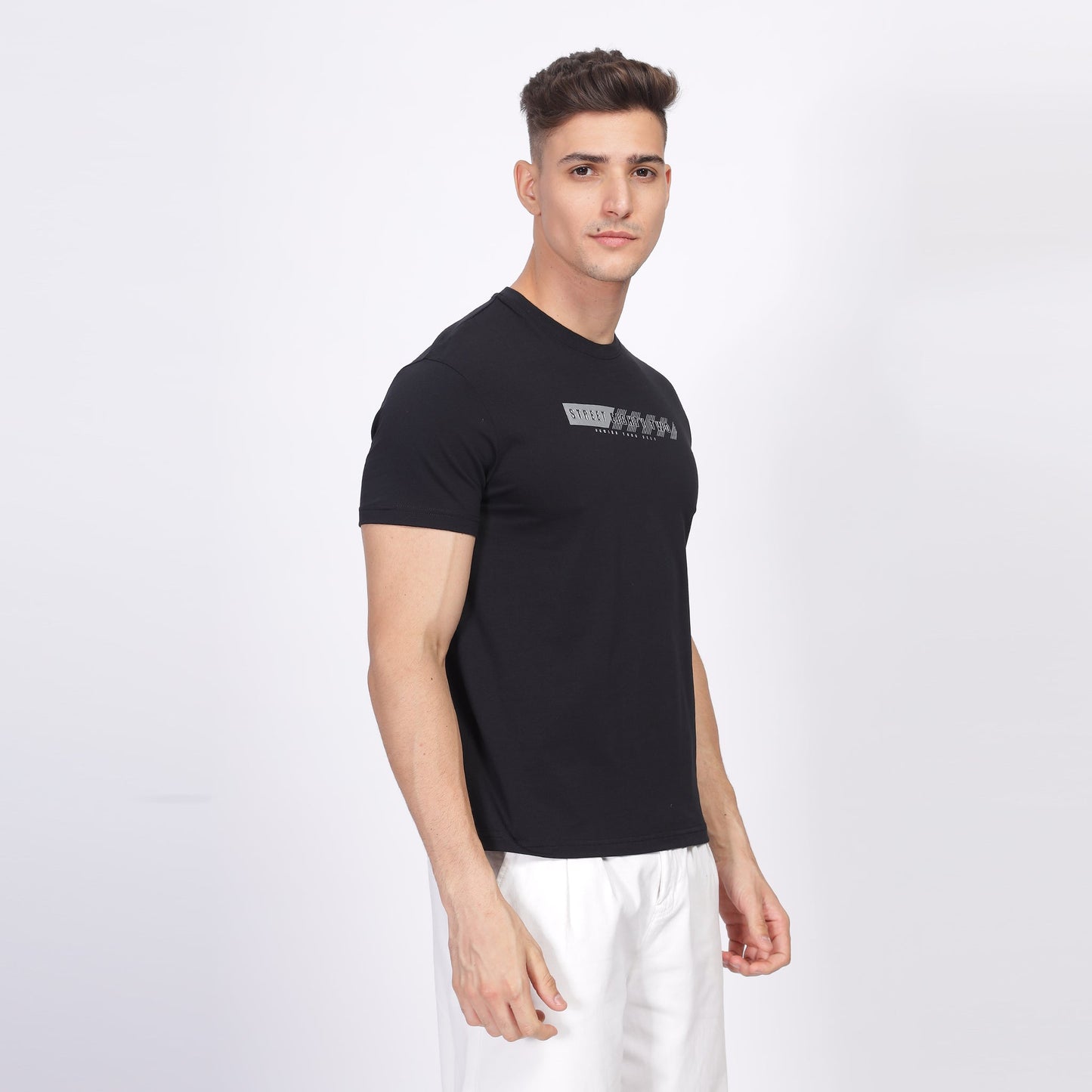 Regular T-shirt - Street82 dash lines front print