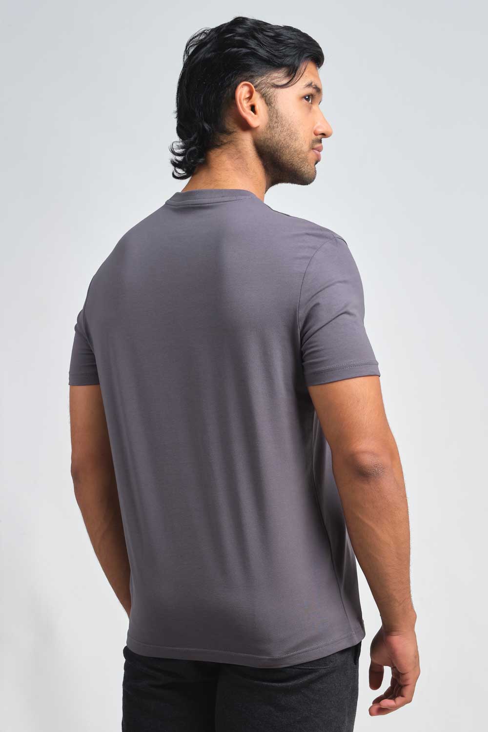 Always stay strong high build silicon print in front, solid single jersey T-shirt