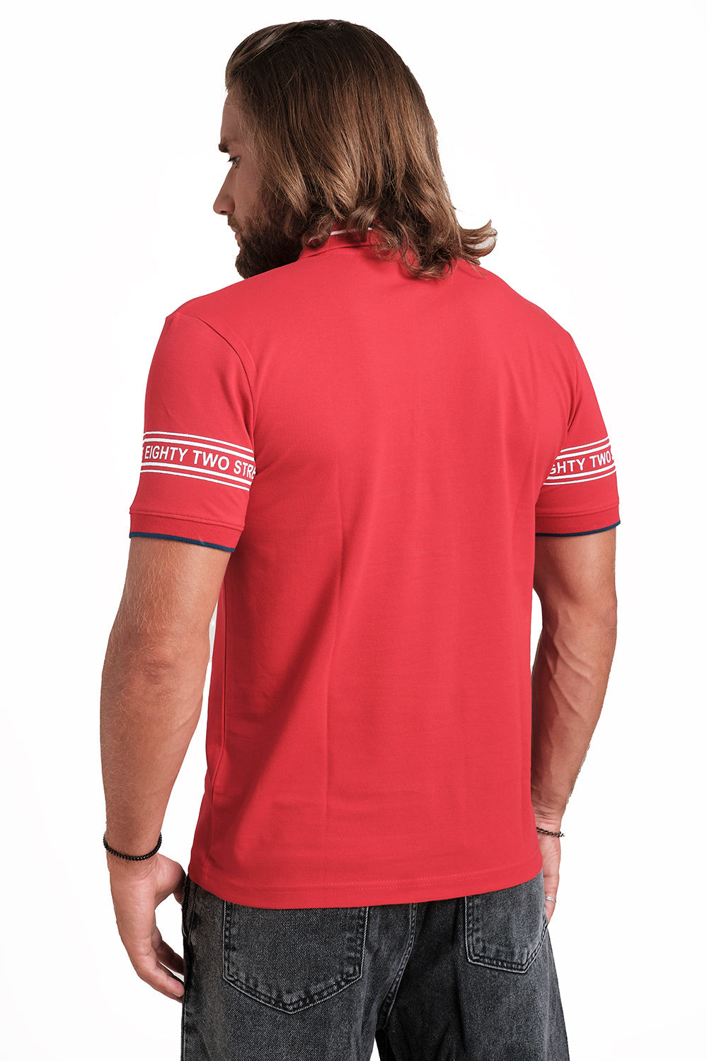 Slim Fit Luxury Premium Cotton pique polo plain T-shirt with Tipping design Collar Details & Sleeve Rubber Print