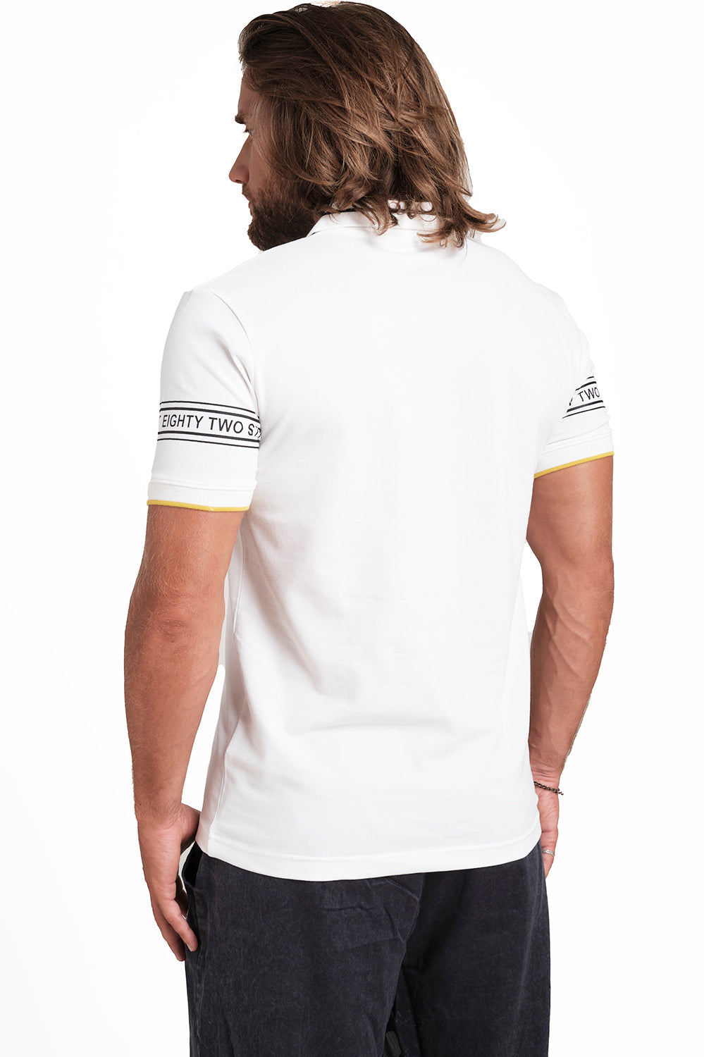 Slim Fit Luxury Premium Cotton pique polo plain T-shirt with Tipping design Collar Details & Sleeve Rubber Print