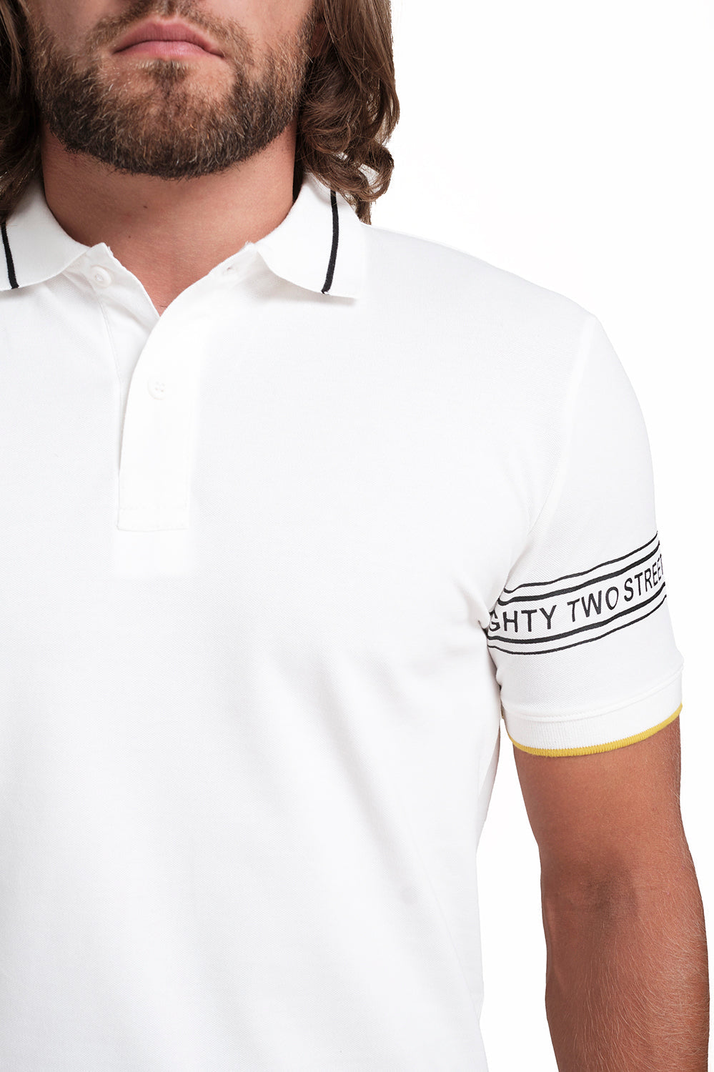 Slim Fit Luxury Premium Cotton pique polo plain T-shirt with Tipping design Collar Details & Sleeve Rubber Print