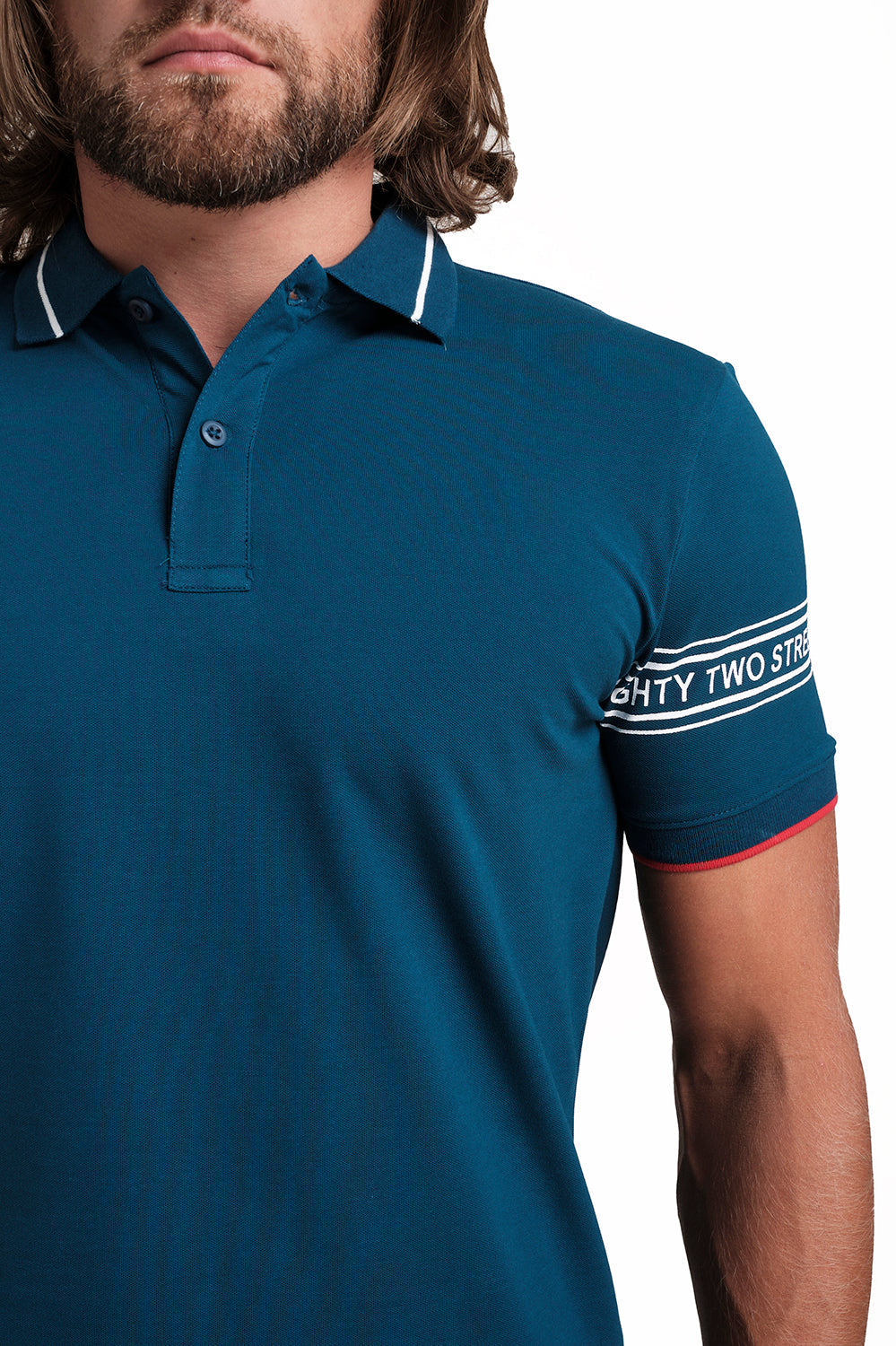 Slim Fit Luxury Premium Cotton pique polo plain T-shirt with Tipping design Collar Details & Sleeve Rubber Print