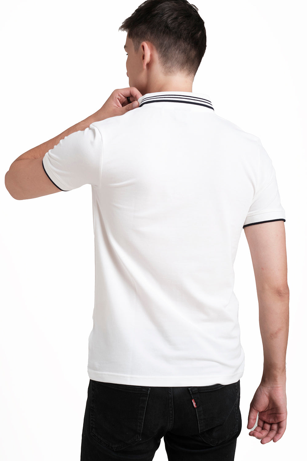 Slim Fit Luxury Premium Cotton pique polo plain T-shirt with Tipping design Collar