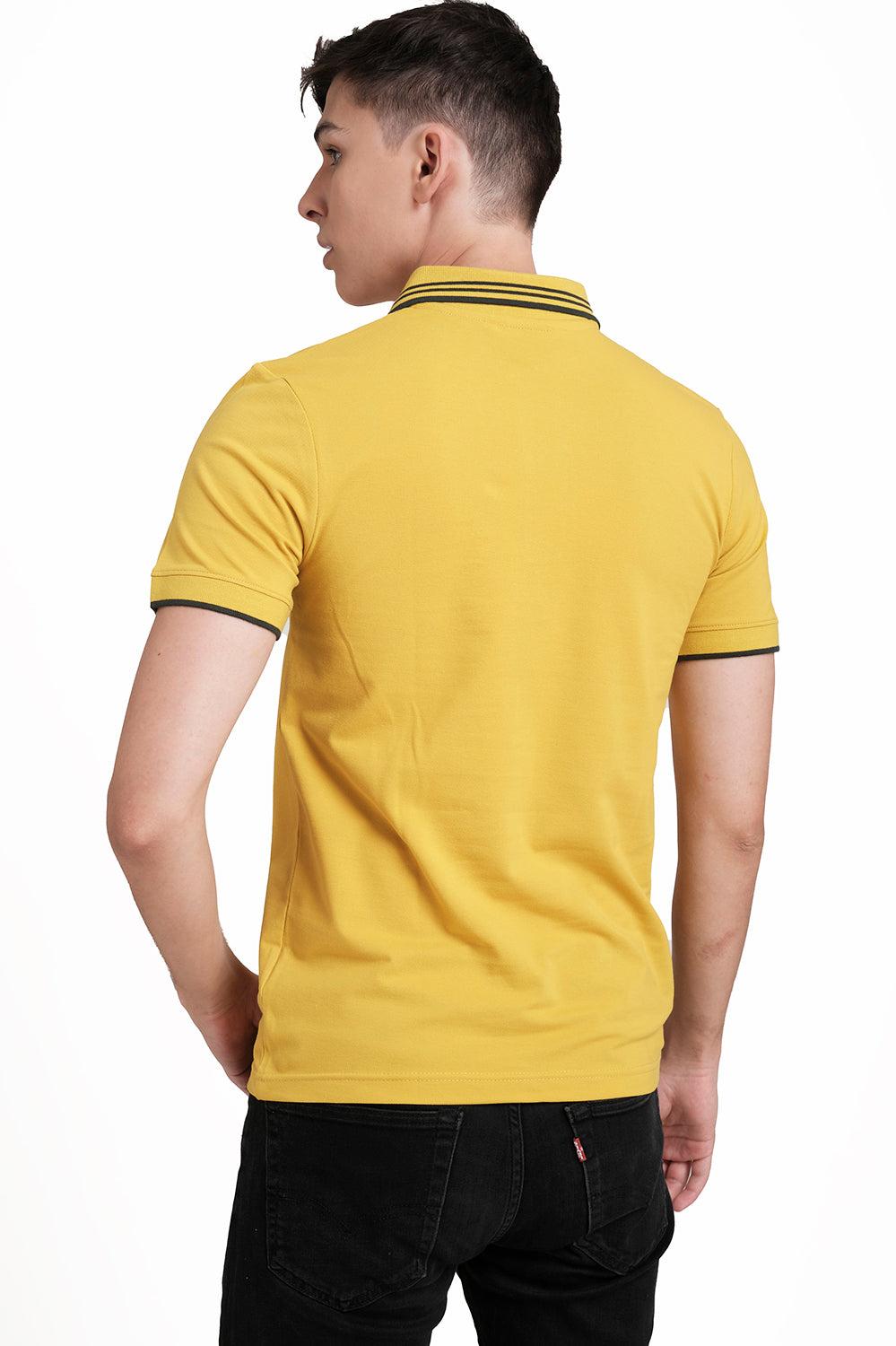 Slim Fit Luxury Premium Cotton pique polo plain T-shirt with Tipping design Collar