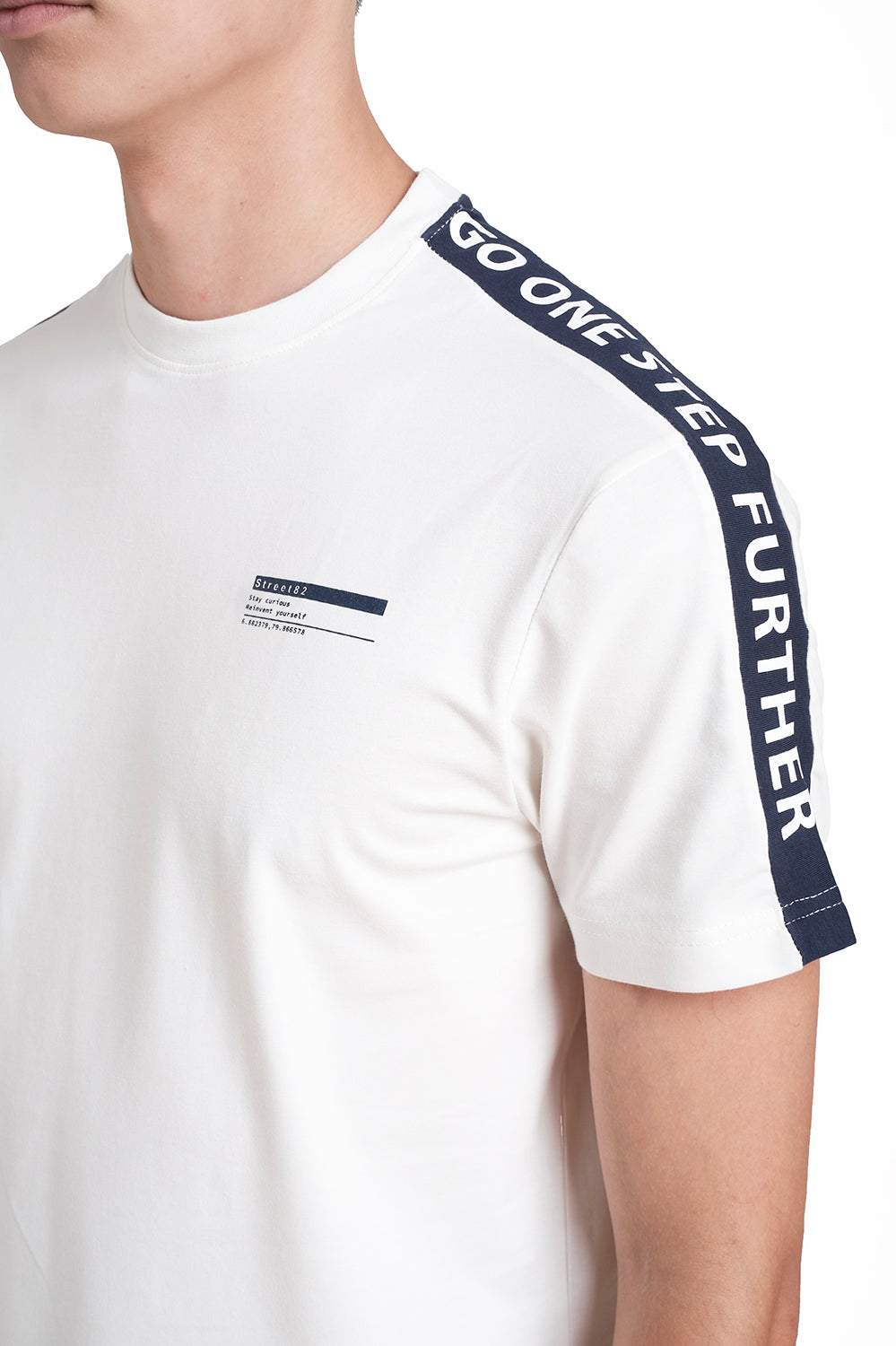 Front & Shoulder Contrast cut Rubber print, Solid Lycra Jersey T-shirt