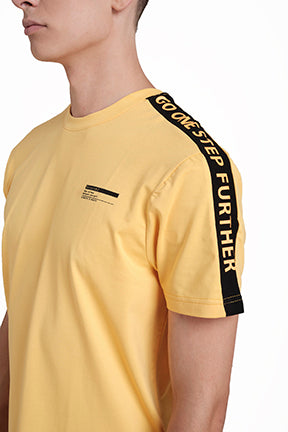 Front & Shoulder Contrast cut Rubber print, Solid Lycra Jersey T-shirt