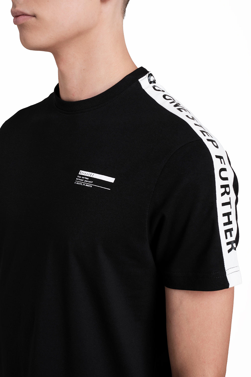 Front & Shoulder Contrast cut Rubber print, Solid Lycra Jersey T-shirt