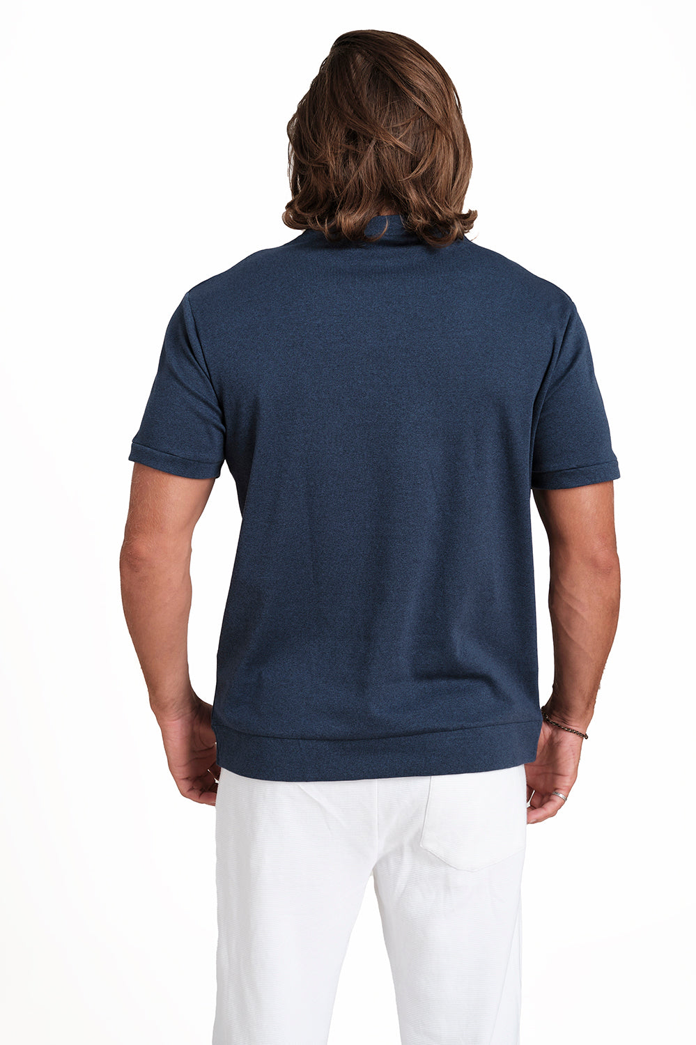 SOLID RIB FABRIC T-shirt, Front Embroidery