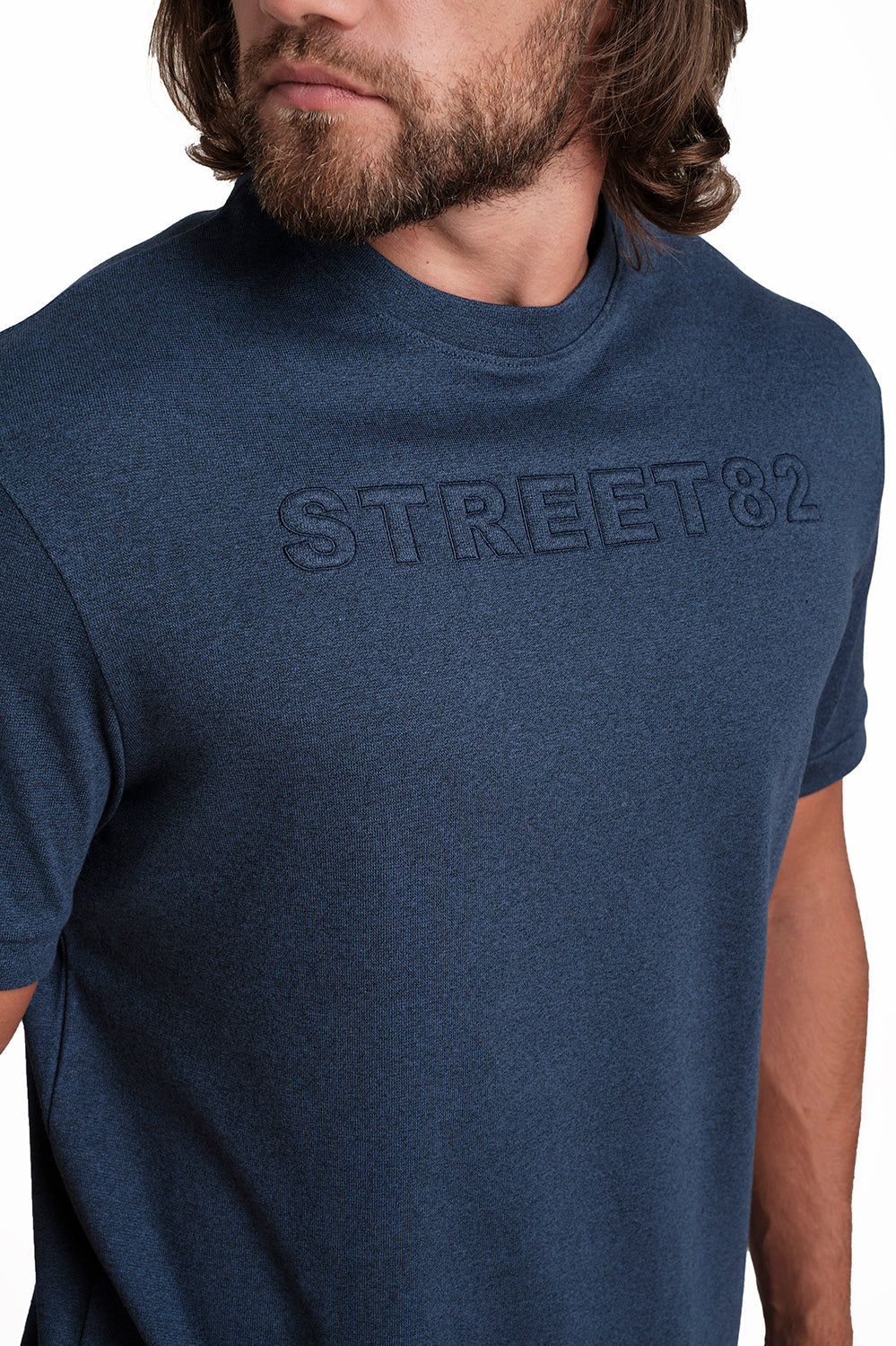 SOLID RIB FABRIC T-shirt, Front Embroidery