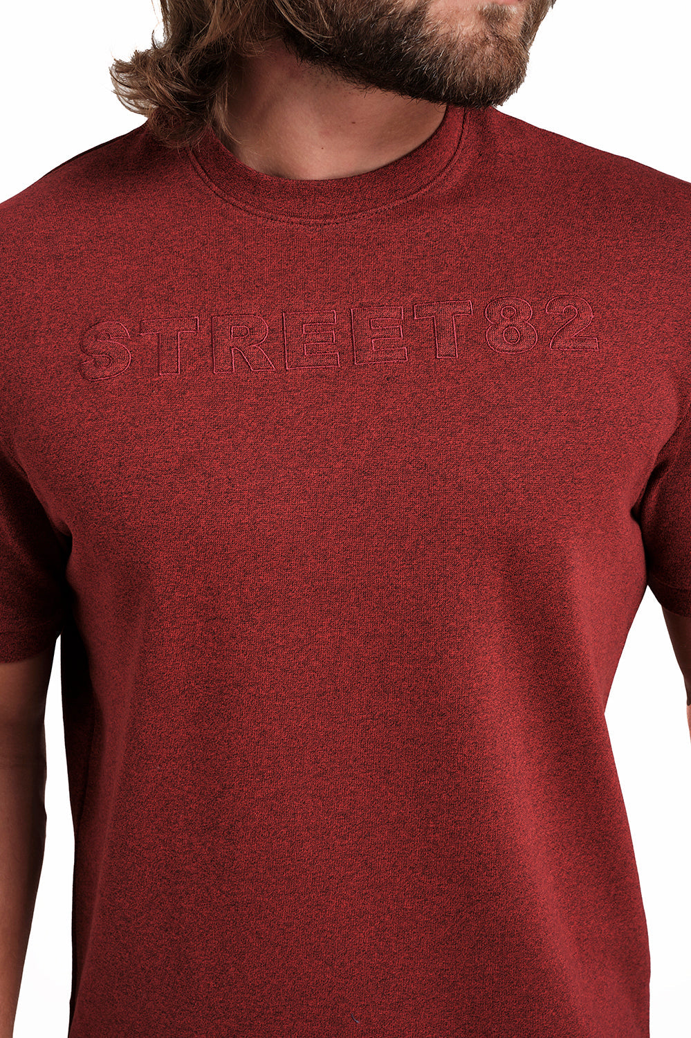 SOLID RIB FABRIC T-shirt, Front Embroidery