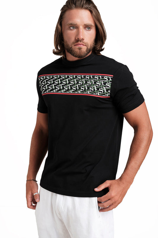 Front 3 Colour Rubber Print, solid single lycra t-shirt