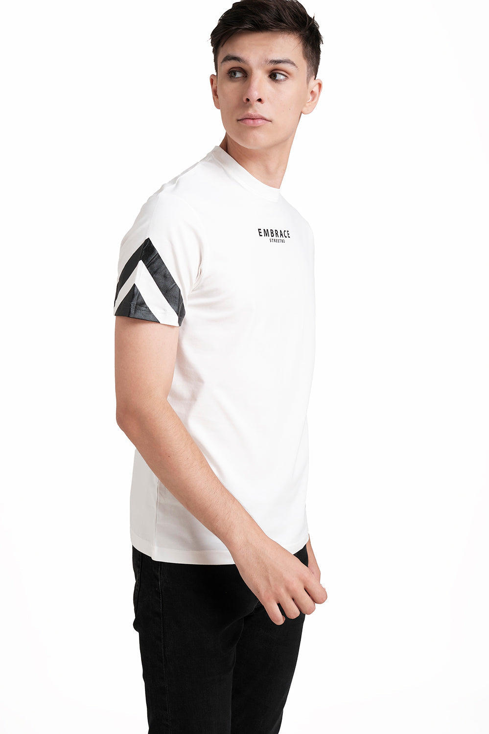 Front & Sleeve Rubber print, Solid Lycra Jersey T-shirt