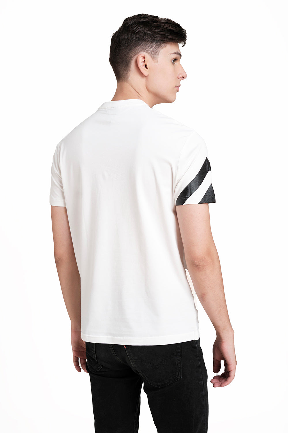 Front & Sleeve Rubber print, Solid Lycra Jersey T-shirt