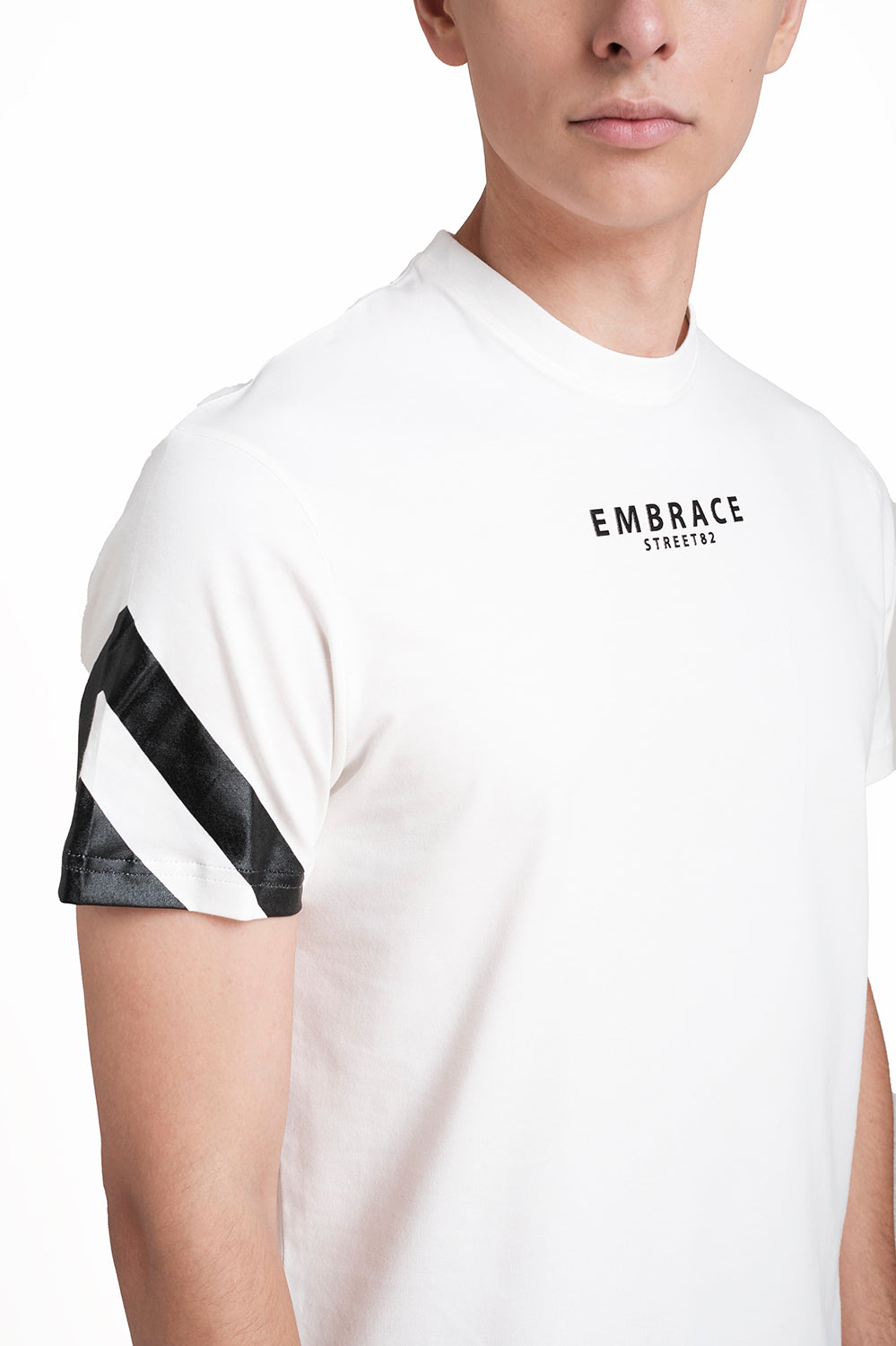 Front & Sleeve Rubber print, Solid Lycra Jersey T-shirt