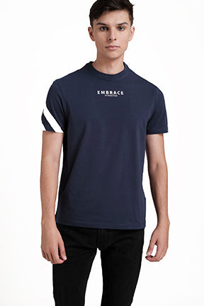 Front & Sleeve Rubber print, Solid Lycra Jersey T-shirt