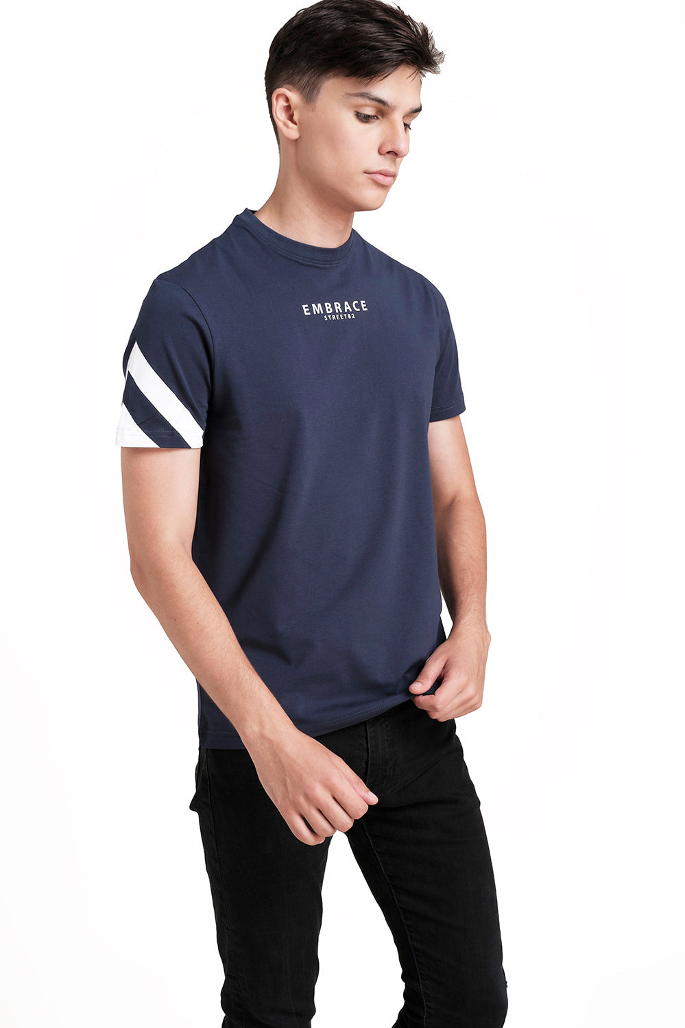 Front & Sleeve Rubber print, Solid Lycra Jersey T-shirt