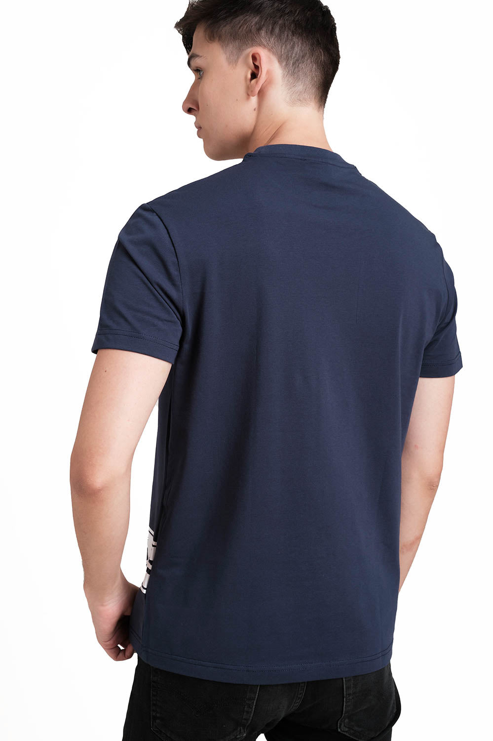 SOLID LYCRA JERSEY T-shirt, Front bottom Rubber Print.