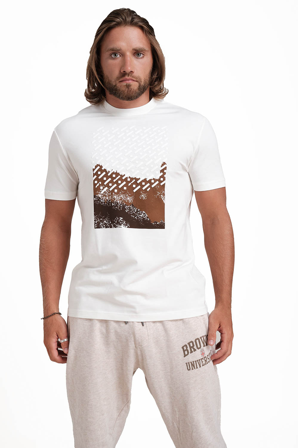 Front Puff & Rubber Print Solid Lycra Jersey T-shirt