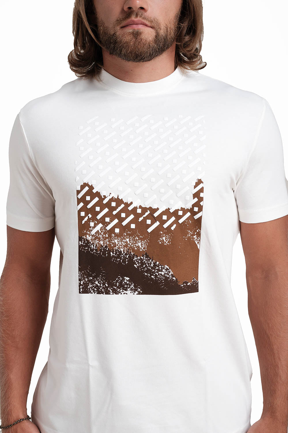 Front Puff & Rubber Print Solid Lycra Jersey T-shirt