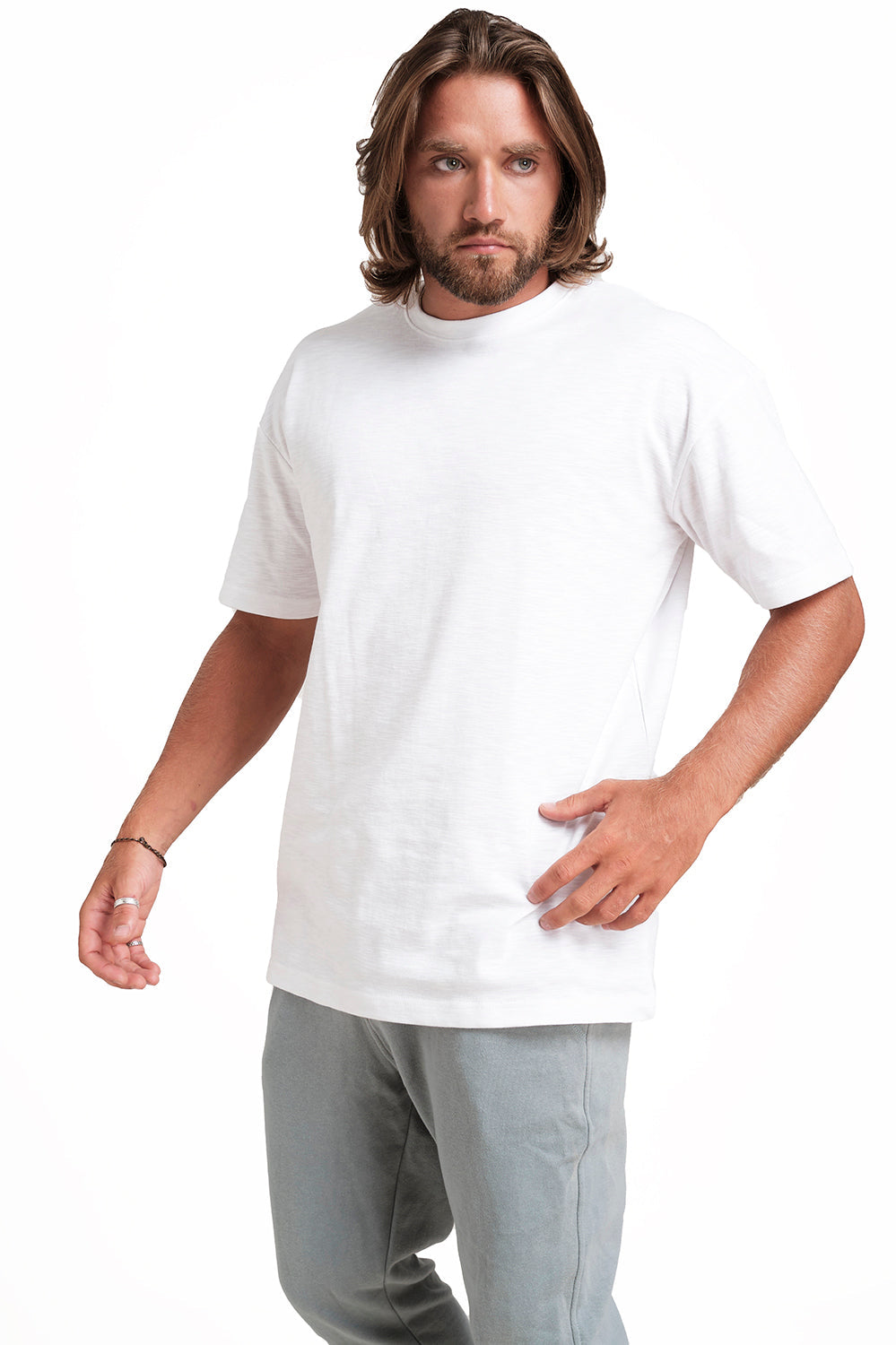 OVERSIZE - Plain, solid rib fabric, Comfort fit T-shirt.