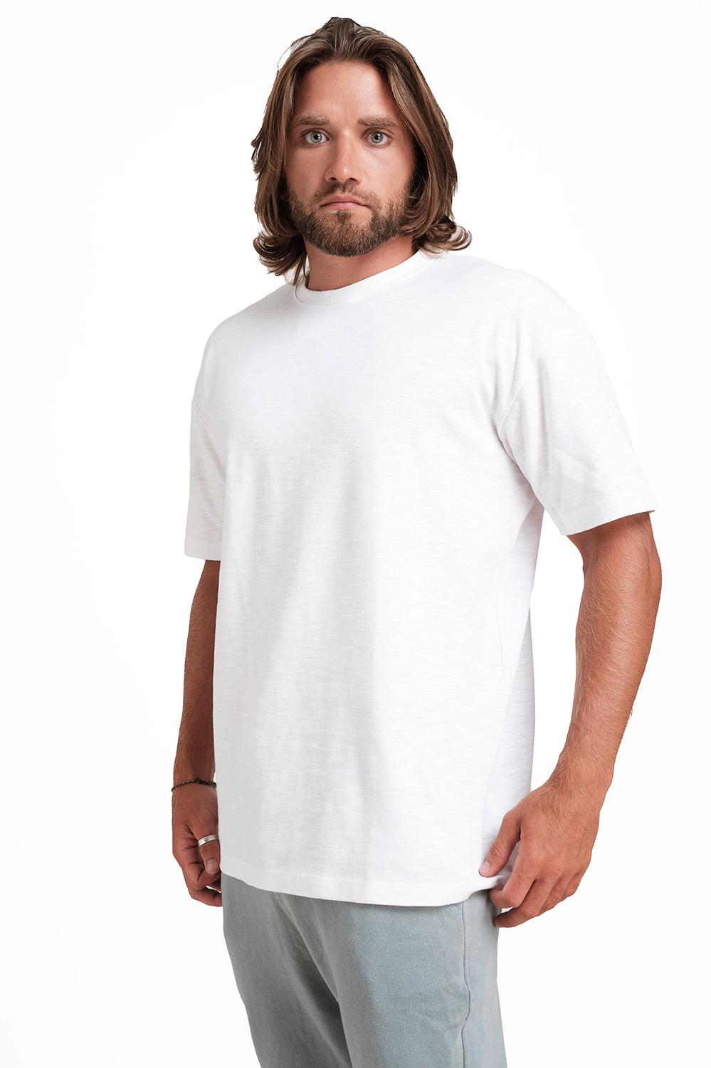 OVERSIZE - Plain, solid rib fabric, Comfort fit T-shirt.