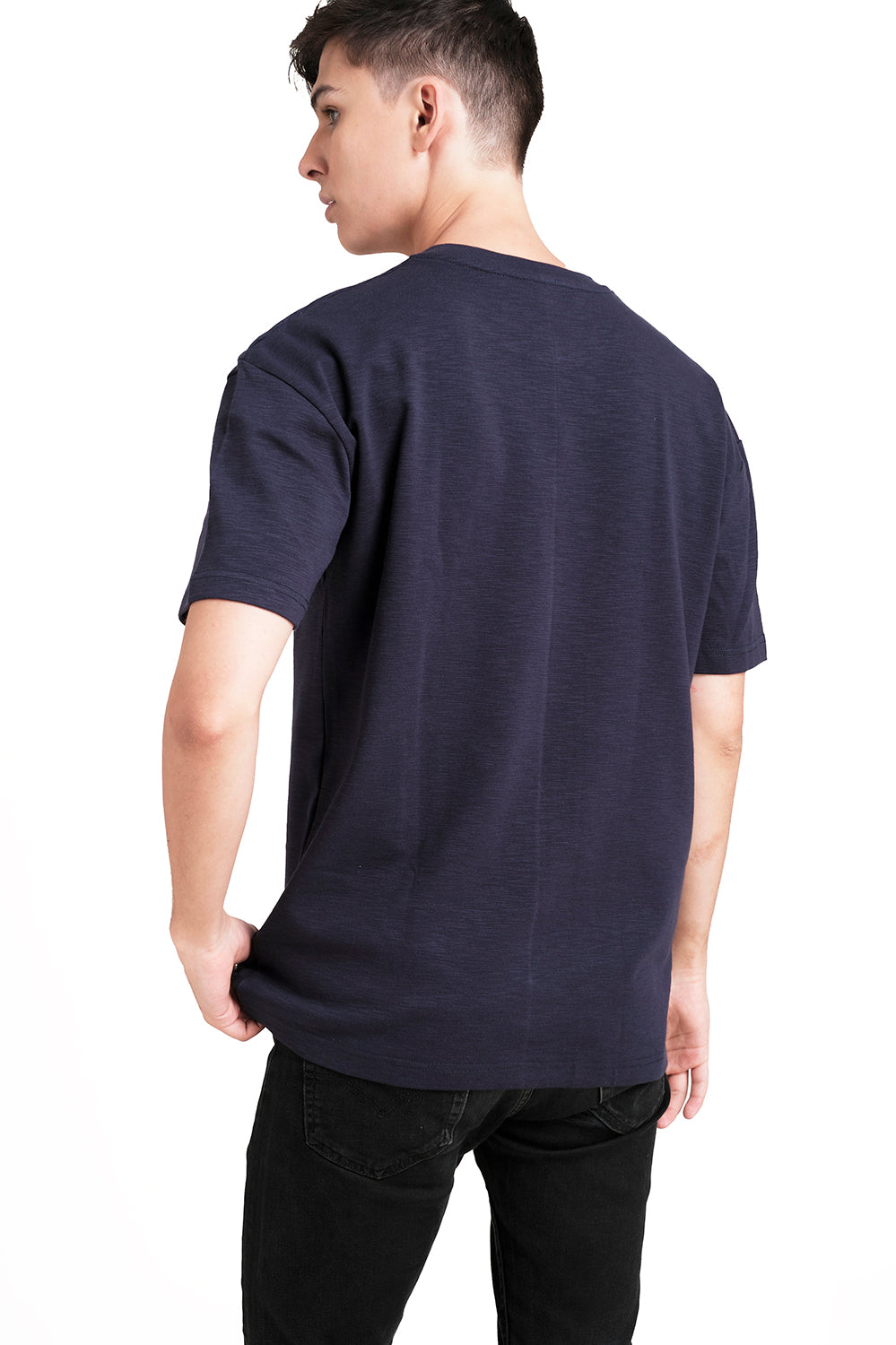 OVERSIZE - Plain, solid rib fabric, Comfort fit T-shirt.