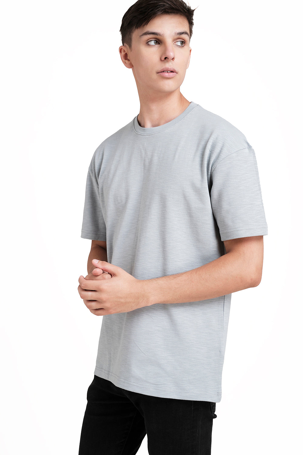 OVERSIZE - Plain, solid rib fabric, Comfort fit T-shirt.