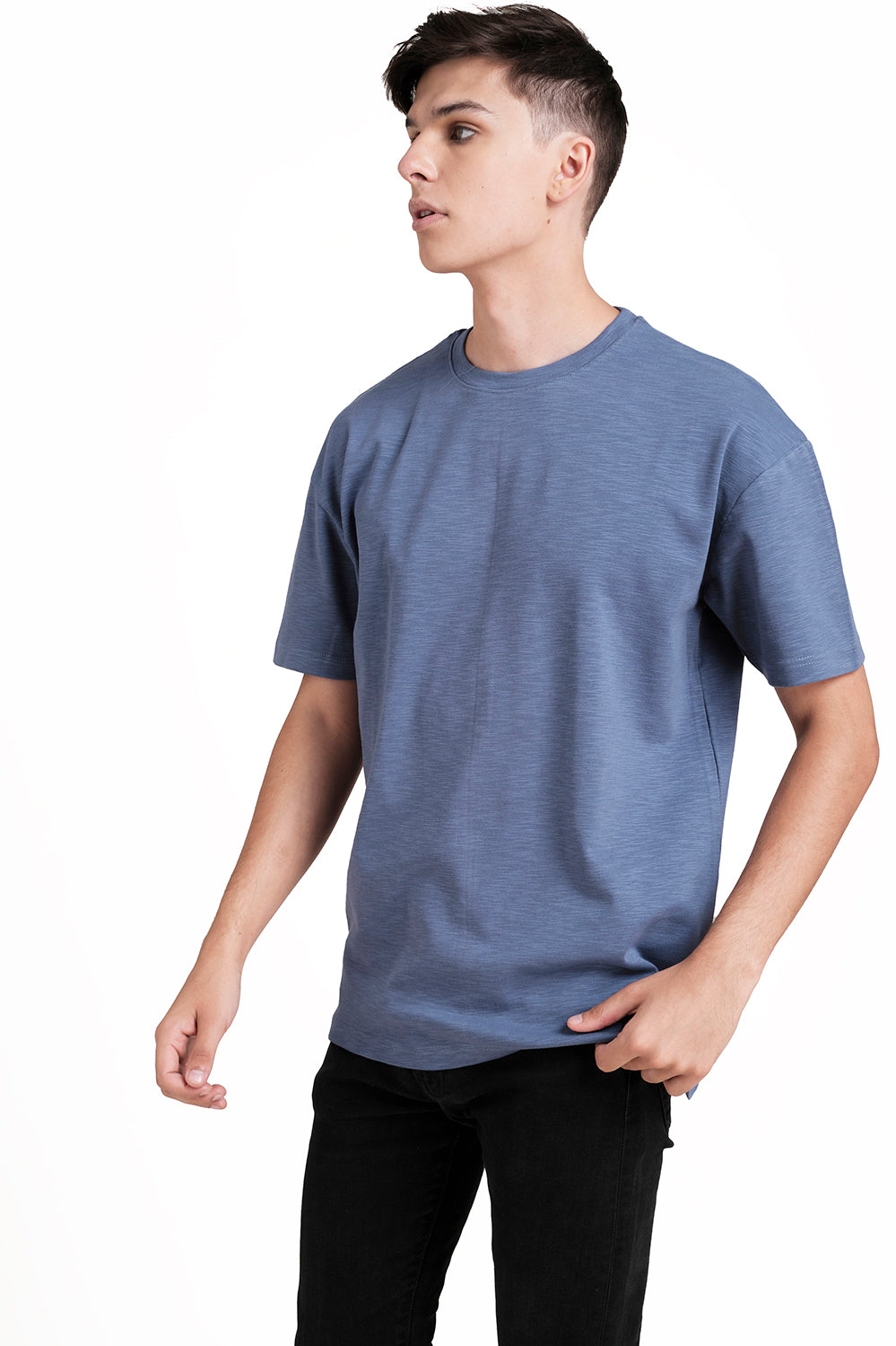 OVERSIZE - Plain, solid rib fabric, Comfort fit T-shirt.