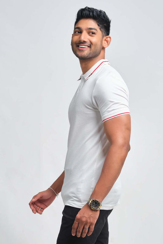 Luxury plain premium cotton with 82 knitted collar, Slim fit polo T-shirt