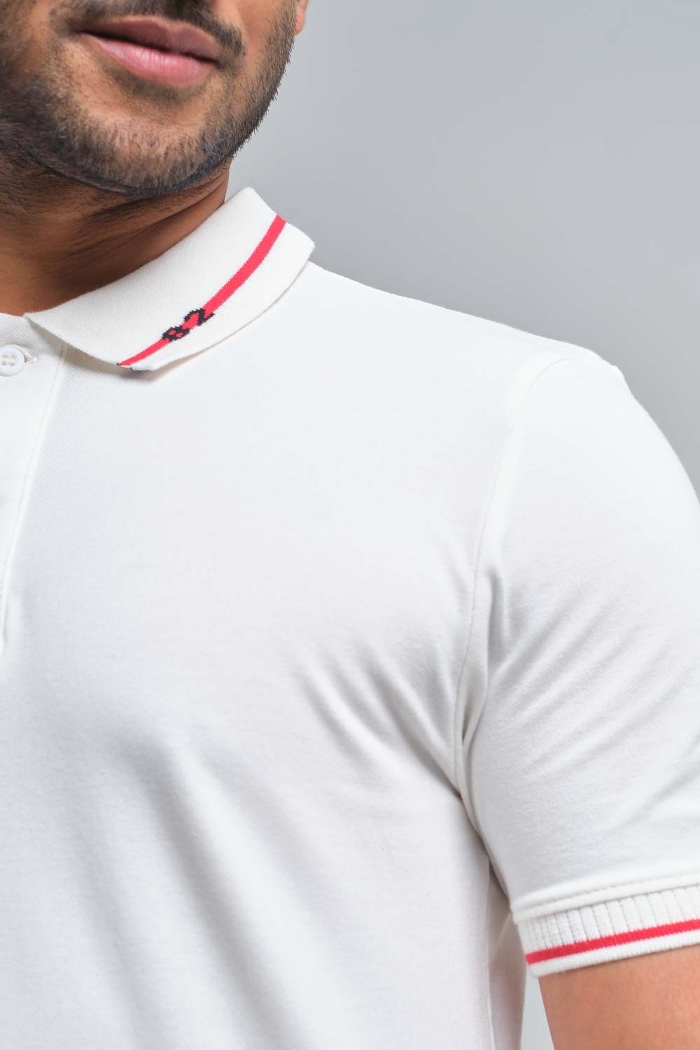 Luxury plain premium cotton with 82 knitted collar, Slim fit polo T-shirt