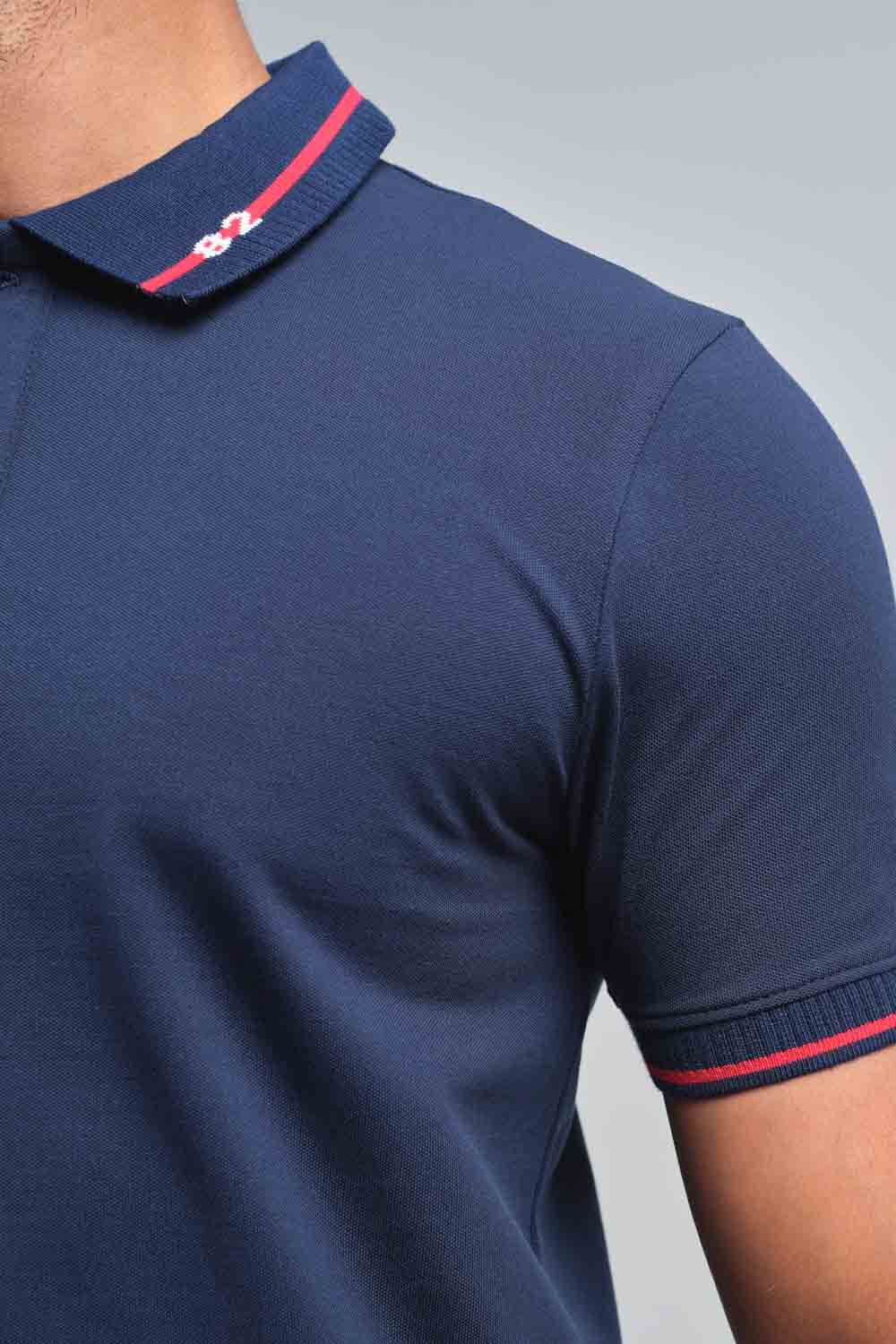 Luxury plain premium cotton with 82 knitted collar, Slim fit polo T-shirt