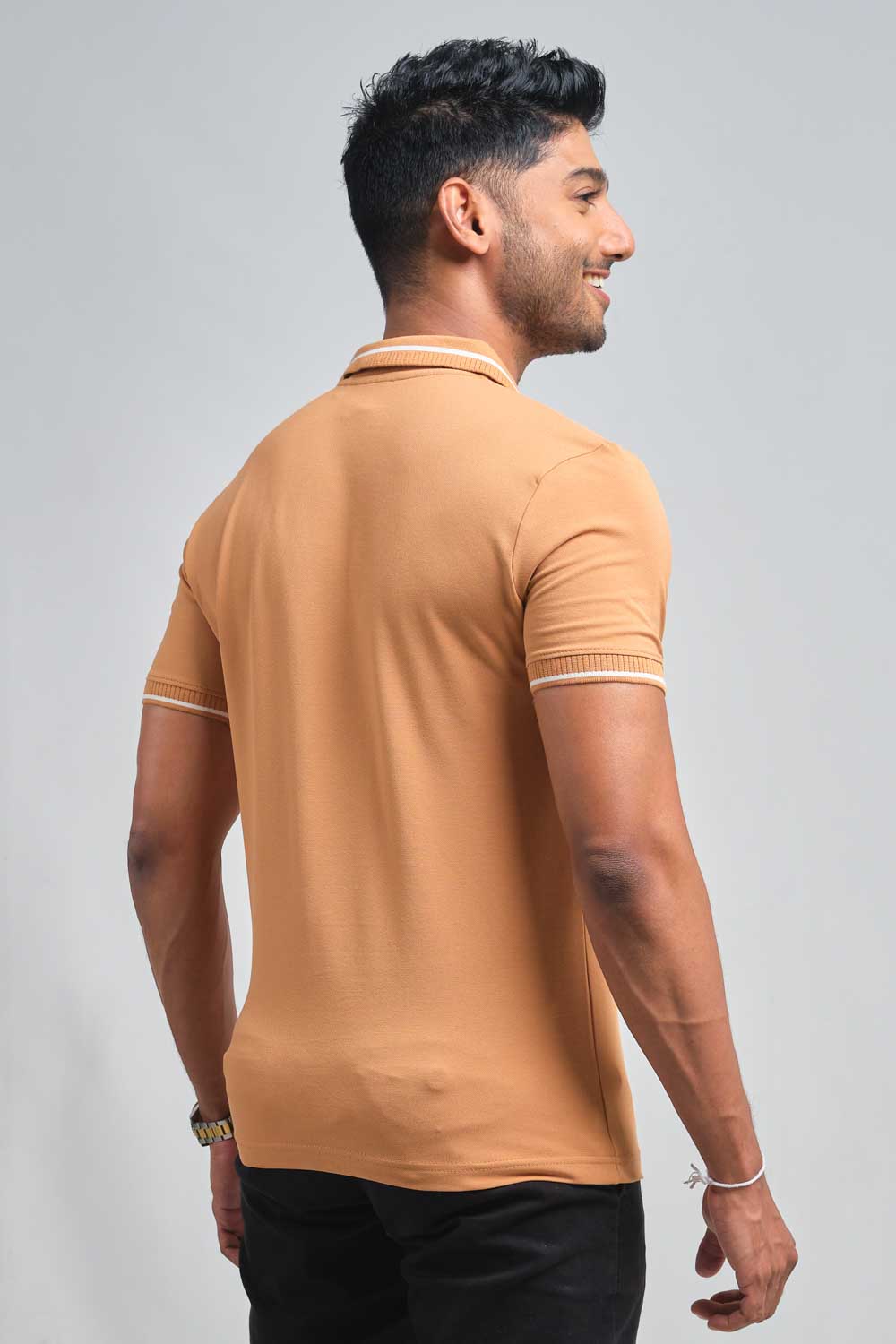 Luxury plain premium cotton with 82 knitted collar, Slim fit polo T-shirt