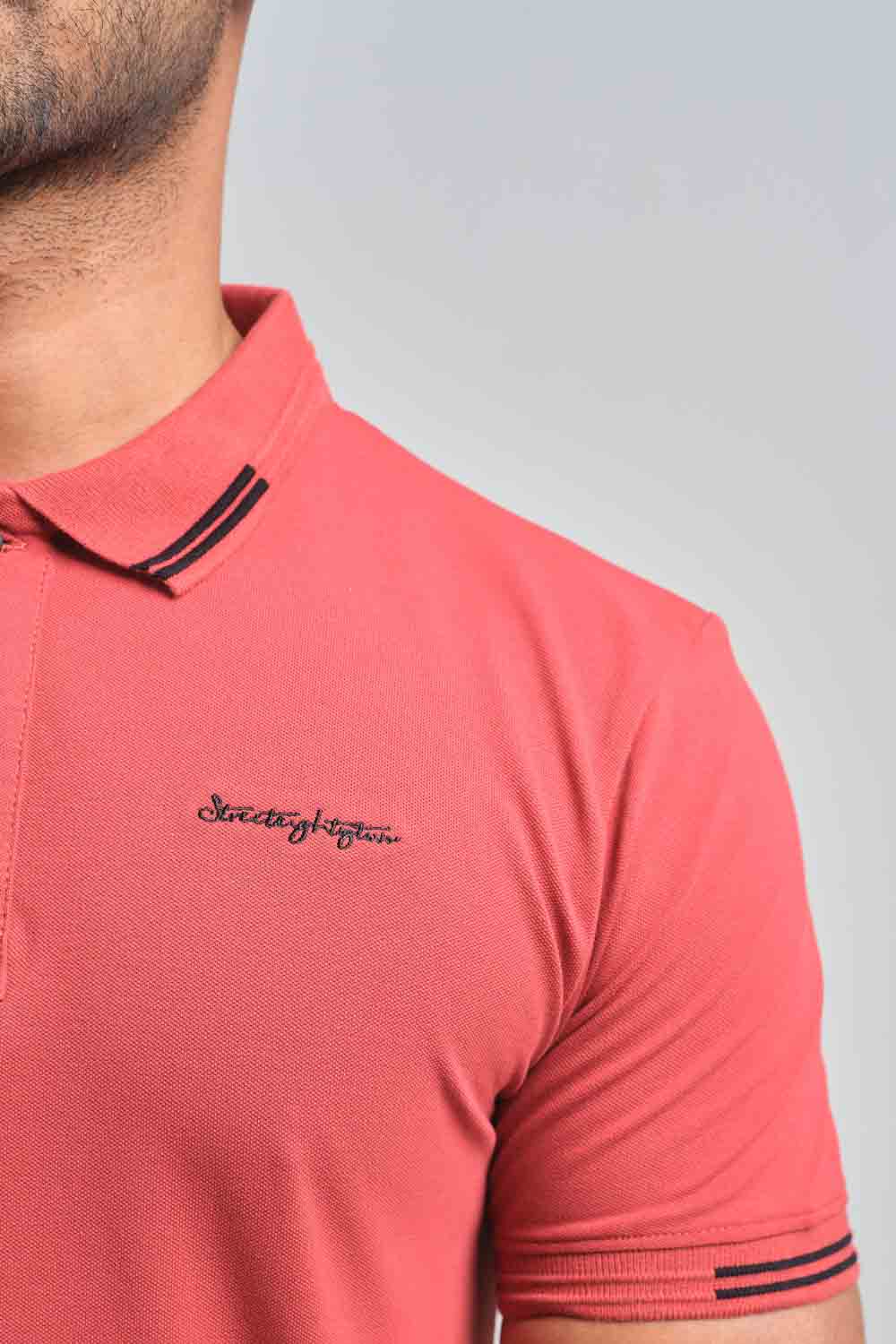Luxury plain premium cotton with signature logo embroidery in chest, Slim fit polo T-shirt