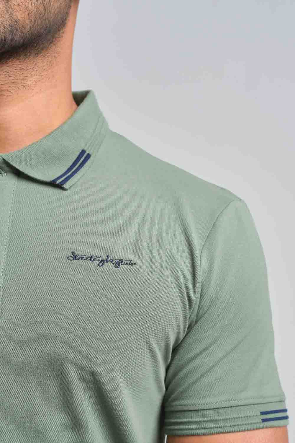 Luxury plain premium cotton with signature logo embroidery in chest, Slim fit polo T-shirt