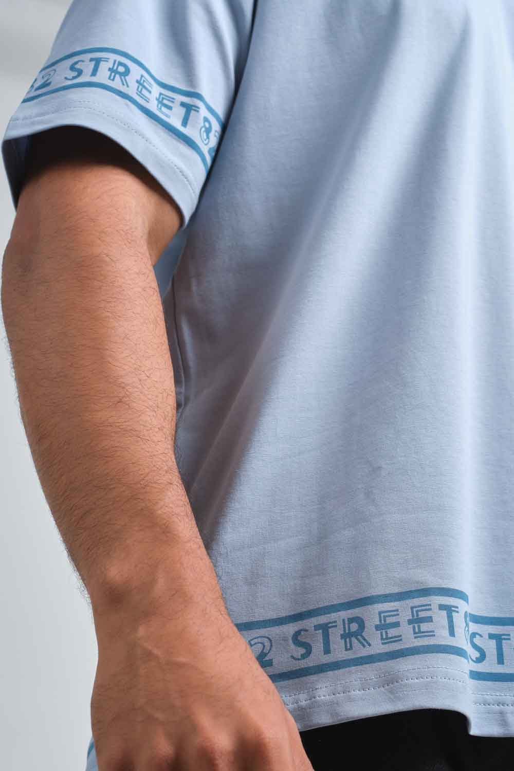 Plain Pastal color Oversize logo print in bottom and sleeves, solid lycra jersey T-shirt