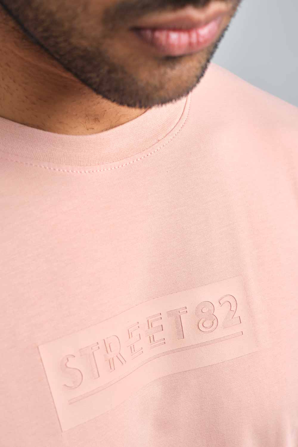 STREET82 Logo - background high build silicon print in front, luxury solid lycra jersey oversize T-shirt