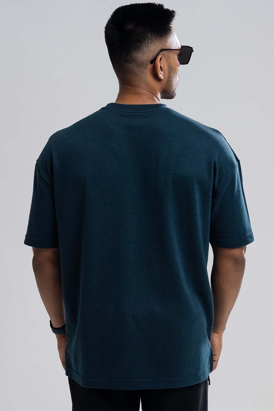 Jacquard fabric Oversize, middle logo print T-shirt