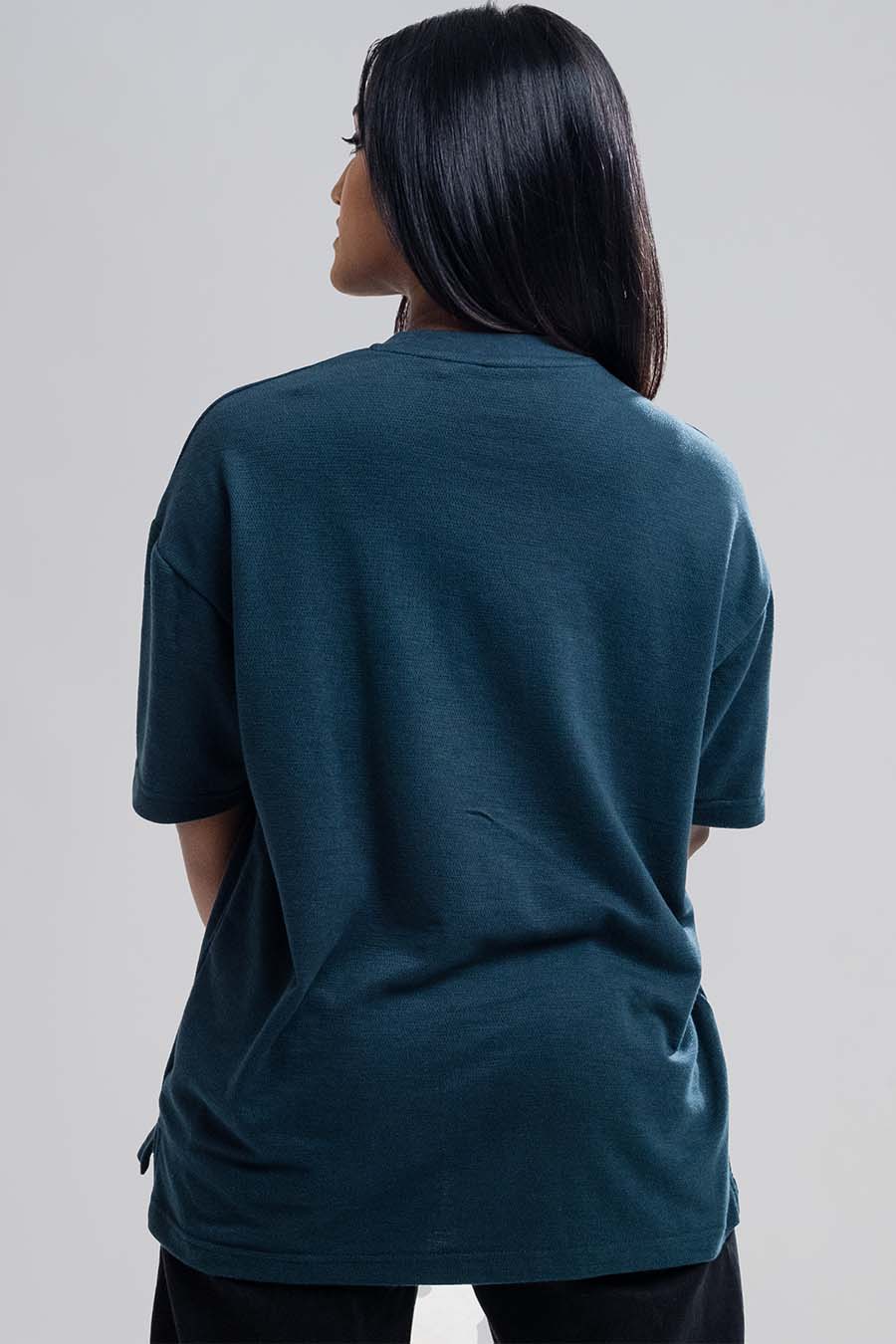 Jacquard fabric Oversize, middle logo print T-shirt