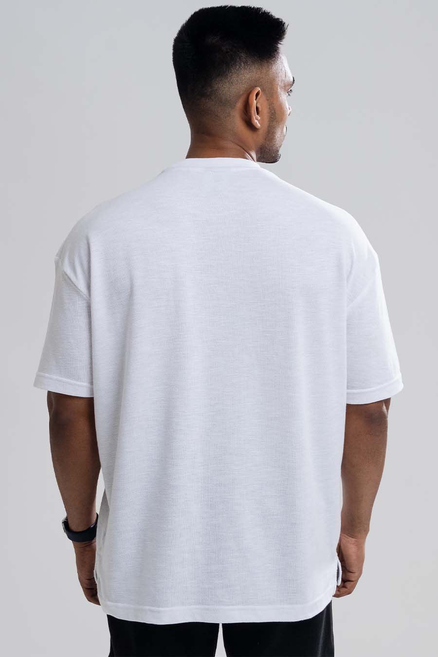Jacquard fabric Oversize, middle logo print T-shirt