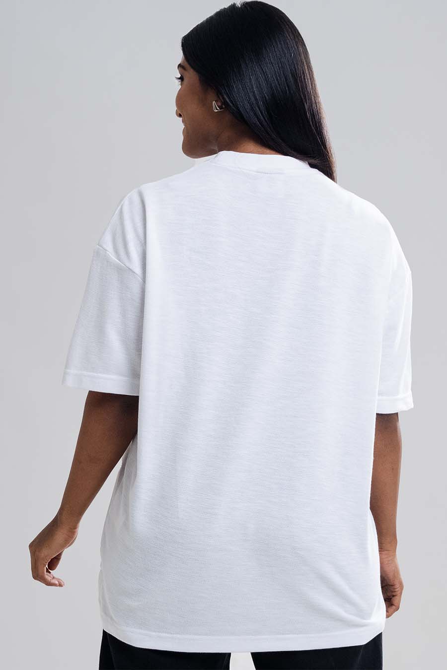 Jacquard fabric Oversize, middle logo print T-shirt