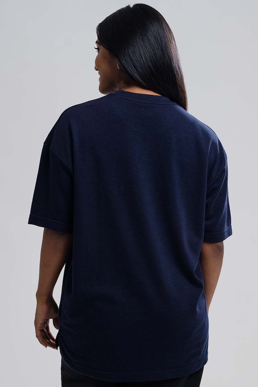 Jacquard fabric Oversize, middle logo print T-shirt