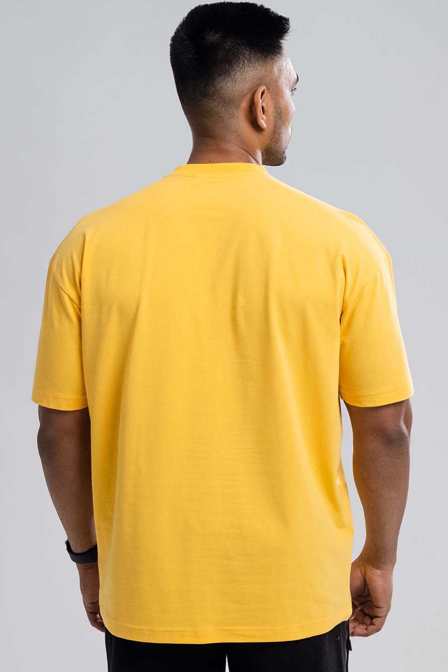 Oversize - 3 pieces attached design chest logo print - Solid Lycra Jersey T-shirt