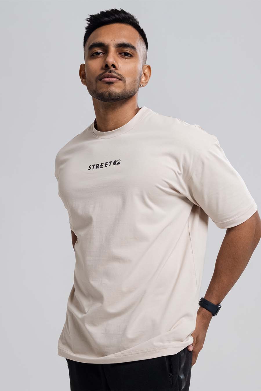 Worldmap Back Print Oversize - Solid Lycra Jersey T-shirt