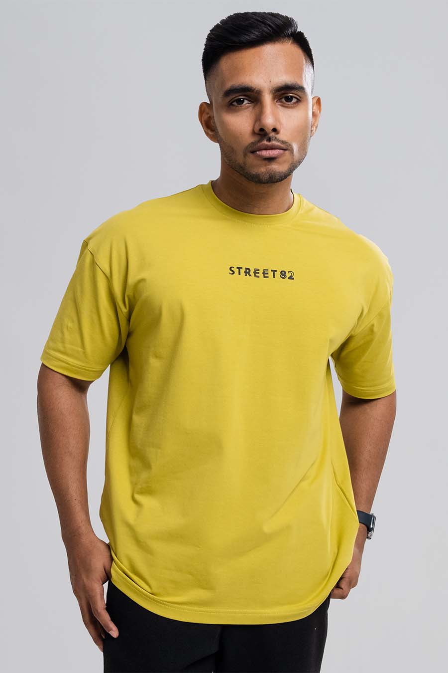 Worldmap Back Print Oversize - Solid Lycra Jersey T-shirt